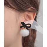 ベロアリボンフェイクファーピアス | Couture brooch | 詳細画像4