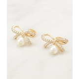 ゴールド(007) | ビジューリボンパール調ピアス | Couture brooch