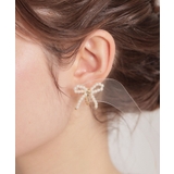 パール調リボンデザインイヤリング | Couture brooch | 詳細画像4 