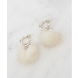 アイボリー(004) | 【3WAY】ファービジューイヤリング | grove