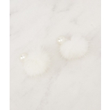 ホワイト(001) | リバーシブルファーパール調ピアス | grove