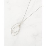 シルバー(006) | ツイストダブルオーバルパール調ネックレス | grove