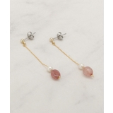 ピンク(071) | 天然石フェイクパールピアス【日本製】 | grove