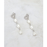 シルバー(006) | メタル×フェイクパールロングピアス | OPAQUE.CLIP