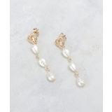 ゴールド(007) | メタル×フェイクパールロングピアス | OPAQUE.CLIP