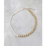 メタル×フェイクパール ショートネックレス | OPAQUE.CLIP | 詳細画像2 