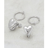 シルバー(006) | ハート＆フープイヤリングセット | OPAQUE.CLIP