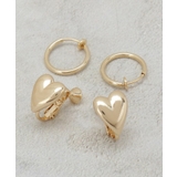 ゴールド(007) | ハート＆フープイヤリングセット | OPAQUE.CLIP