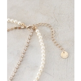 フェイクパール×ビジュー2連ネックレス | OPAQUE.CLIP | 詳細画像4 