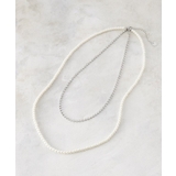 シルバー(006) | フェイクパール×ビジュー2連ネックレス | OPAQUE.CLIP