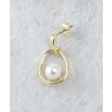 メタルオーバル×フェイクパールピアス | OPAQUE.CLIP | 詳細画像2