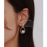 メタルオーバル×フェイクパールピアス | OPAQUE.CLIP | 詳細画像4