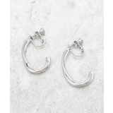 シルバー(006) | フープ風ビッグメタルイヤリング | OPAQUE.CLIP