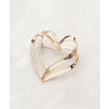 ダブルラインハートビジューブローチ | OPAQUE.CLIP | 詳細画像1 