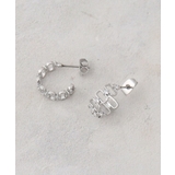 シルバー(006) | メタル×キュービックサークルピアス | OPAQUE.CLIP