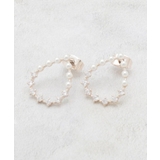 フェイクパール×ビジューしずくモチーフピアス | OPAQUE.CLIP | 詳細画像1 