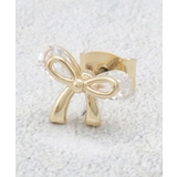 ビジュー×メタルリボンミニピアス | OPAQUE.CLIP | 詳細画像2 