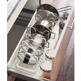 シンク下伸縮鍋蓋&フライパンスタンド WH 山崎実業 <tower タワー> | 212 KITCHEN STORE | 詳細画像1