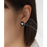 ハート ストーン スクエア チタンポスト スタッドピアス | ESPERANZA | 詳細画像4 