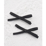 ブラック(019) | ヘアクリップ サテン スリム リボン 2個セット | ESPERANZA