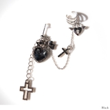 イヤーカフ付ハート十字架ピアス 韓国 夢展望 | 夢展望 | 詳細画像2 